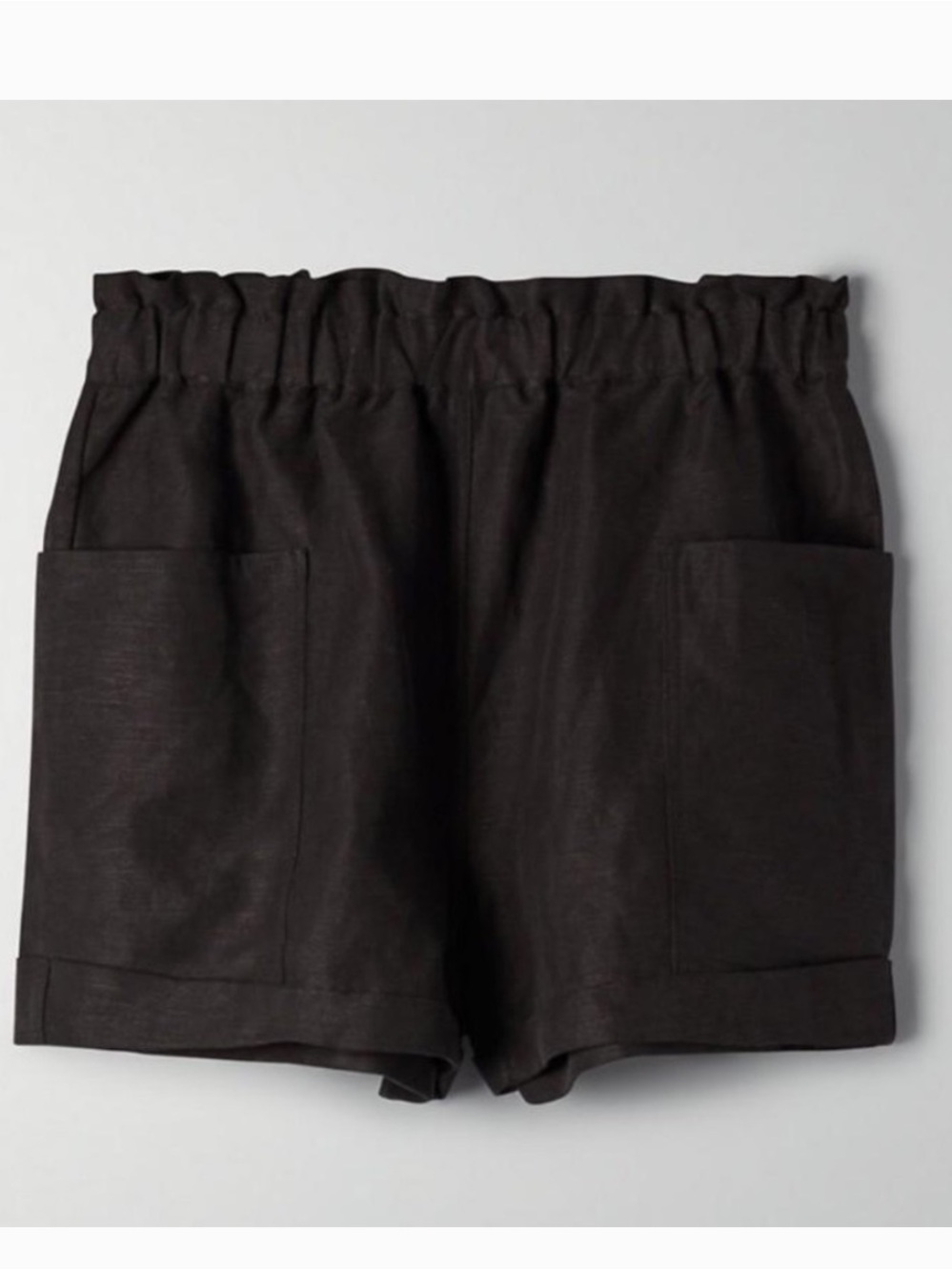 Aritzia Wilfred Free Harulia Linen Blend High Waisted Short Black Sz XS